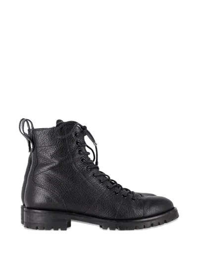 Pre-owned Jimmy Choo Ankle Lace-up Boots In Black