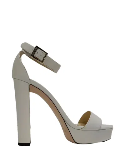 Pre-owned Jimmy Choo Ankle Strap Platform Sandals In Neutral