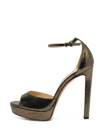 Pre-owned Jimmy Choo Ankle Strap Sandals In Gold