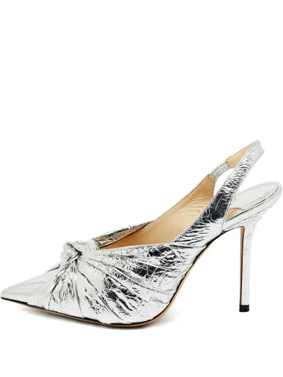 Pre-owned Jimmy Choo Annabell Leather Pumps In Silver