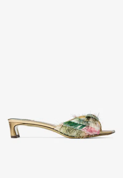 JIMMY CHOO ANNIKA 35 FLORAL MULES