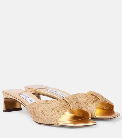 Jimmy Choo Annika 35 Mules In Gold