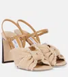 Jimmy Choo Annika 95 Canvas Peep-toe Pumps In Beige