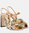 Jimmy Choo Annika 95 Leather-trimmed Sandals In Multicoloured