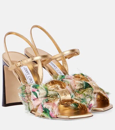 Jimmy Choo Annika 95 Leather-trimmed Sandals In Multicoloured