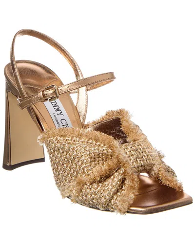 JIMMY CHOO JIMMY CHOO ANNIKA 95 LUREX & LEATHER SANDAL