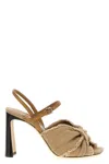Jimmy Choo 'annika' Block Heel Sandals With Frayed Edges