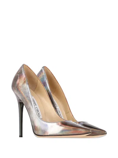Pre-owned Jimmy Choo Anouk Disco Mirror Pointed-toe Pumps In Silver