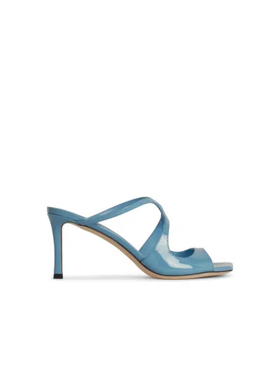 Jimmy Choo 'ansie' Light Blue Leather Mules Women