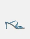 Jimmy Choo 'ansie' Light Blue Leather Mules In Light Blue