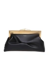 Jimmy Choo Aqk Frame Clutch Bag In Soft Black Leather In Black