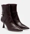 Jimmy Choo Aren 65 Leather Ankle Boots In Burgundy