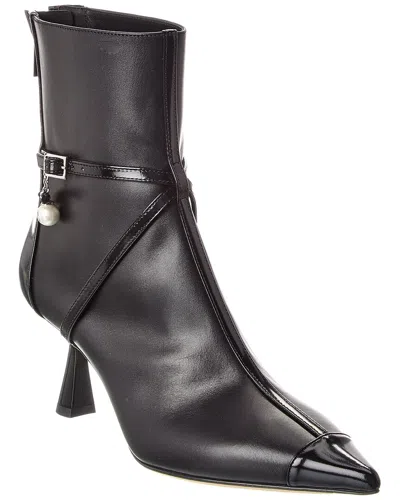 Jimmy Choo Aren 65 Embellished Paneled Leather Ankle Boots In Black