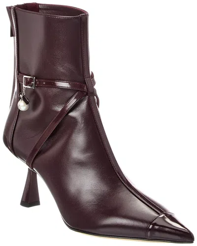 Jimmy Choo Aren Ab 65 Leather Bootie In Burgundy
