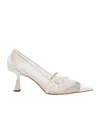 Jimmy Choo Mesh And Leather Pumps In White