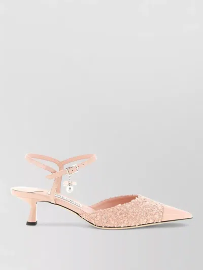 Jimmy Choo Aren Slingback Pumps Pearl Ankle Strap In Pink