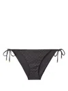 Jimmy Choo Aubrie Logo-print Bikini Bottoms In Black