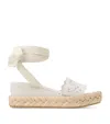 Jimmy Choo Arlee 60 Leather Wedge Sandals In White