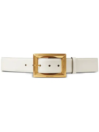 Jimmy Choo Arlie Leather Belt In White