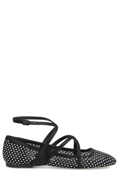 JIMMY CHOO ASTORIA ANKLE STRAP FLATS