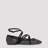 Jimmy Choo Astoria Crystal Mesh Caged Ballerina Flats In Black Crystal