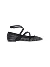 Jimmy Choo Pointed Toe Studded Leather Ballerinas In Black
