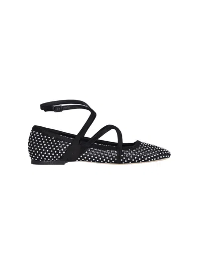 JIMMY CHOO JIMMY CHOO "ASTORIA" BALLERINAS WITH STRASS – BLACK