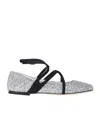 Jimmy Choo 'astoria' Glitter Ballet Flats In Gray