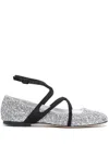 Jimmy Choo 'astoria' Glitter Ballet Flats In Silver