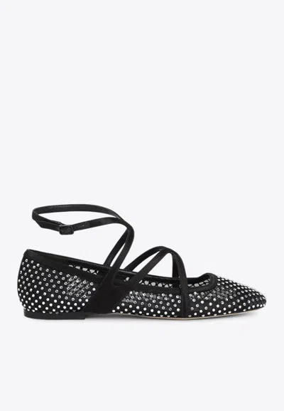JIMMY CHOO ASTORIA CRYSTAL-EMBELLISHED BALLET FLAT