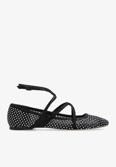 Jimmy Choo Astoria Crystal-embellishment Ballet Flats In Black