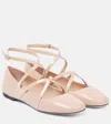 Jimmy Choo Astoria Leather Ballet Flats In Neutrals