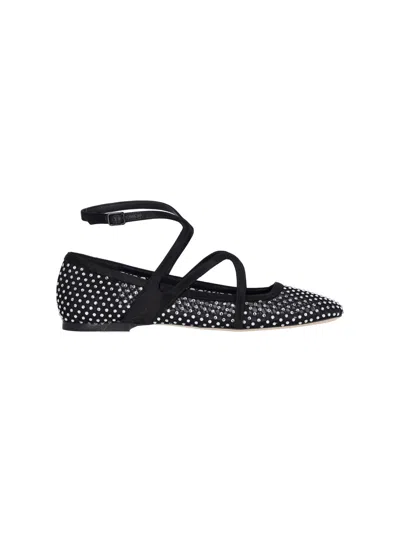 JIMMY CHOO 'ASTORIA' RHINESTONE BALLET FLATS