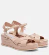 Jimmy Choo Astra 60 Leather Wedge Sandals In Neutral