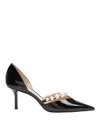 Jimmy Choo Aurelie 65 Patent Leather Pumps With Applied Pearls In Black