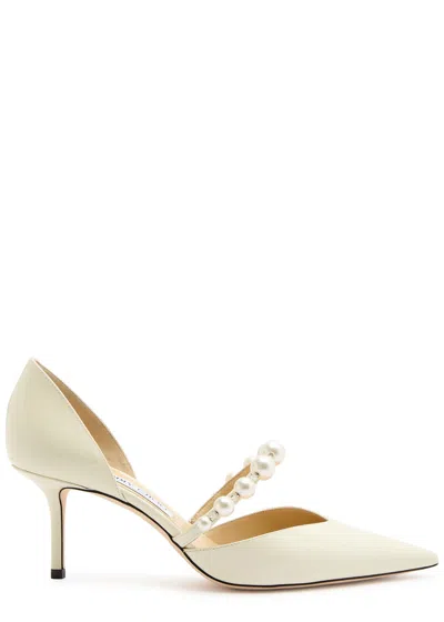 Jimmy Choo Aurelie 65 Embellished Patent Leather Pumps In Ivory