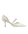 Jimmy Choo Aurelie 85 Faux Pearl-embellished Patent-leather Pumps
