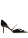 Jimmy Choo Pointed Toe Pumps With Faux-pearl Embellishment