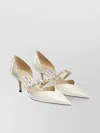 Jimmy Choo Aurelie 85 Faux Pearl-embellished Patent-leather Pumps