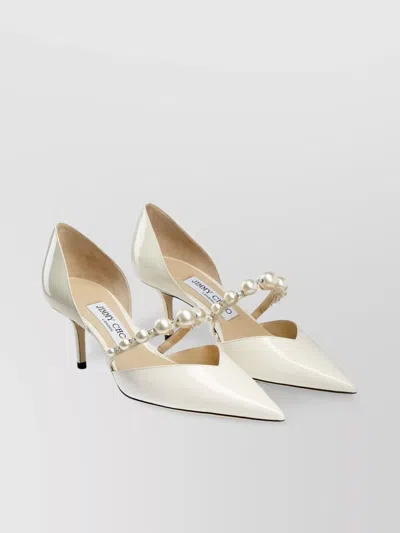 JIMMY CHOO AURELIE 65 STILETTO HEEL PUMPS WITH FAUX-PEARL EMBELLISHMENT