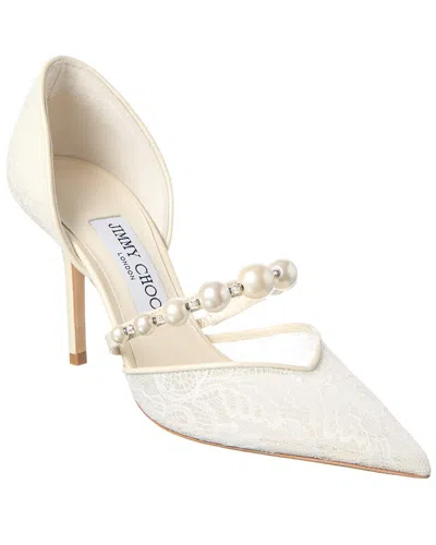 Jimmy Choo Aurelie 65 Lace Pump In White