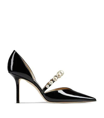 JIMMY CHOO AURELIE 85 PATENT LEATHER PUMPS