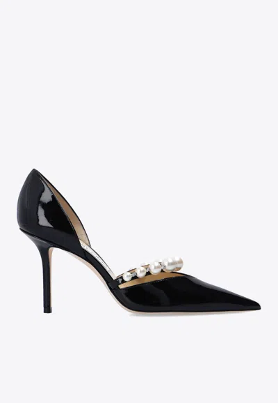 JIMMY CHOO AURELIE 85 PATENT LEATHER PUMPS