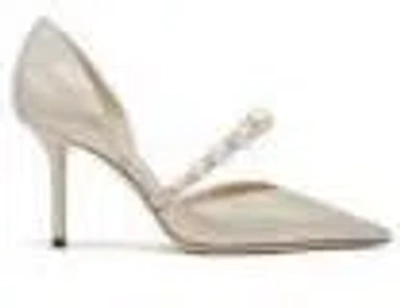 Jimmy Choo Aurelie 85 Pointed Pumps With Pearl Embellishment In Silver