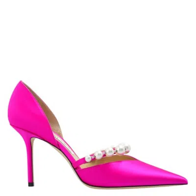 Jimmy Choo Aurelie 85 Satin Pearl Pumps In Purple