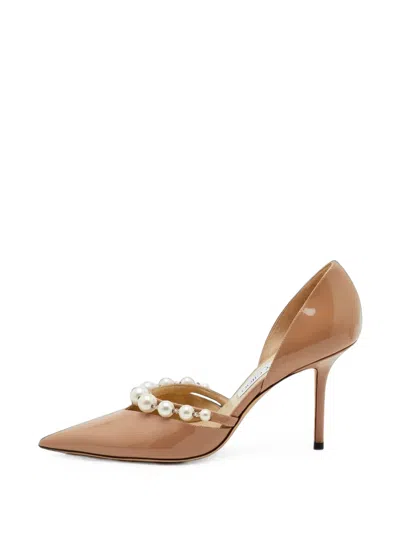 Pre-owned Jimmy Choo Aurelie D'orsay Heeled Pumps In Neutrals
