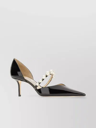 Jimmy Choo Pointed Toe Pumps With Faux-pearl Embellishment In Black