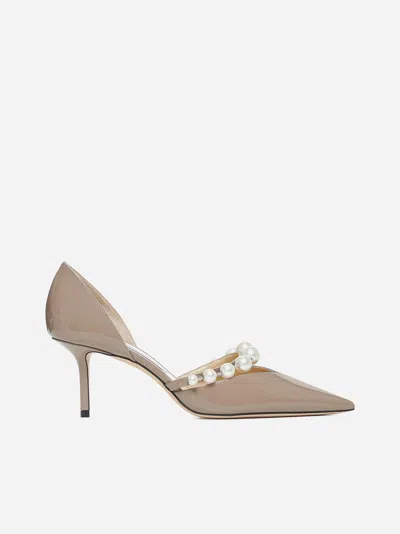 Jimmy Choo Aurelie Patent Leather Pumps In Grigio