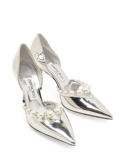 Pre-owned Jimmy Choo Aurelie Pearl-detail Pumps In Silver