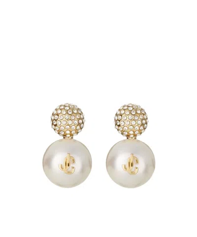 Jimmy Choo Auri Crystal-embellished Earring In White
